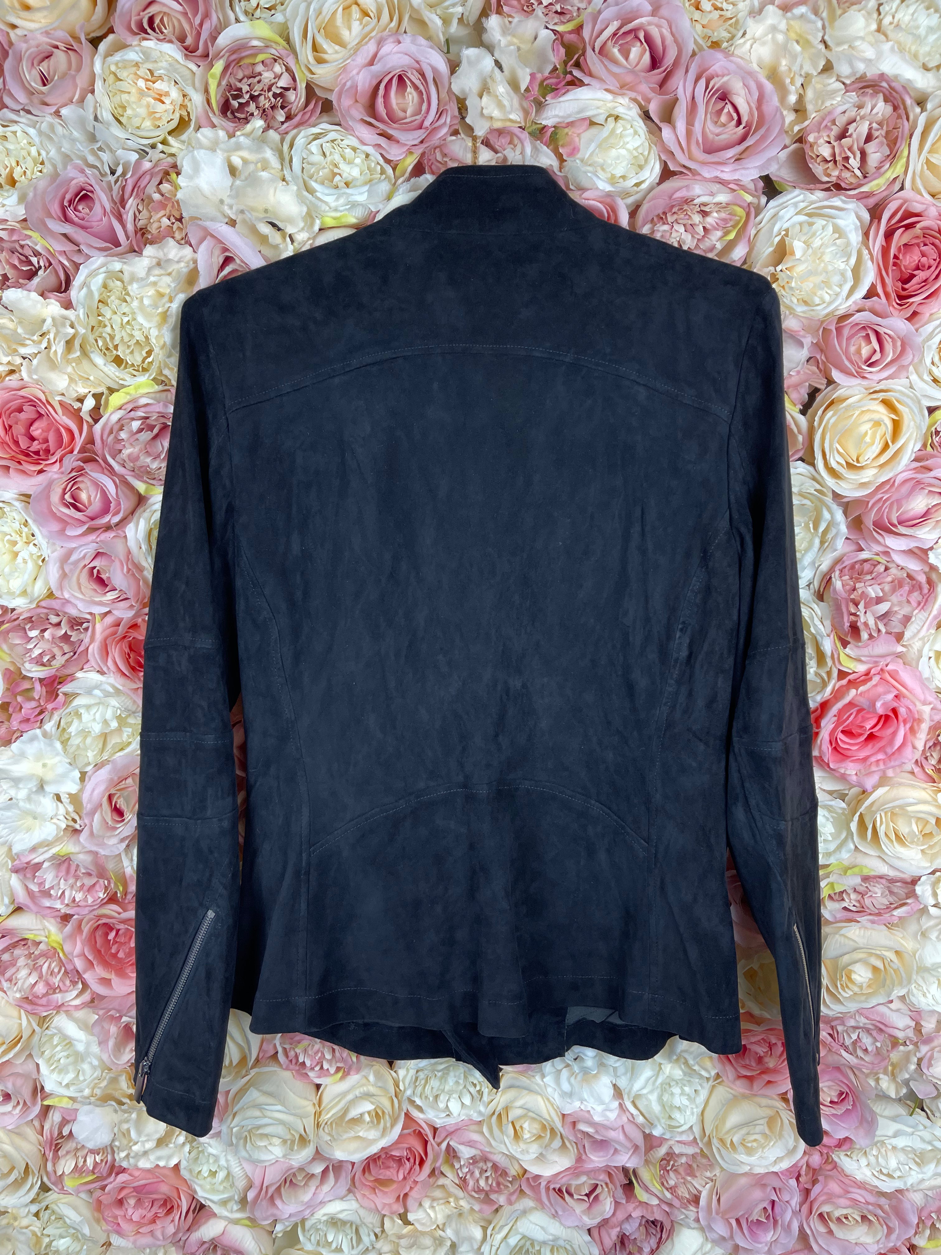 Catherine Khan Suede Leather Jacket Black Sz. 40 DE