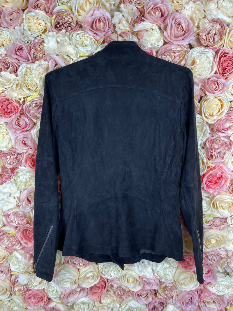 Catherine Khan Suede Leather Jacket Black Sz. 40 DE