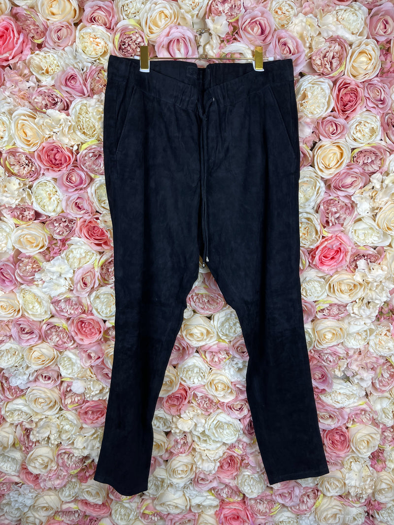Catherine Khan Suede Leather Pants Black Sz. 42 DE