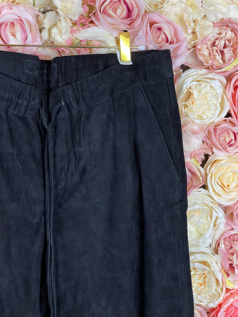 Catherine Khan Suede Leather Pants Black Sz. 42 DE