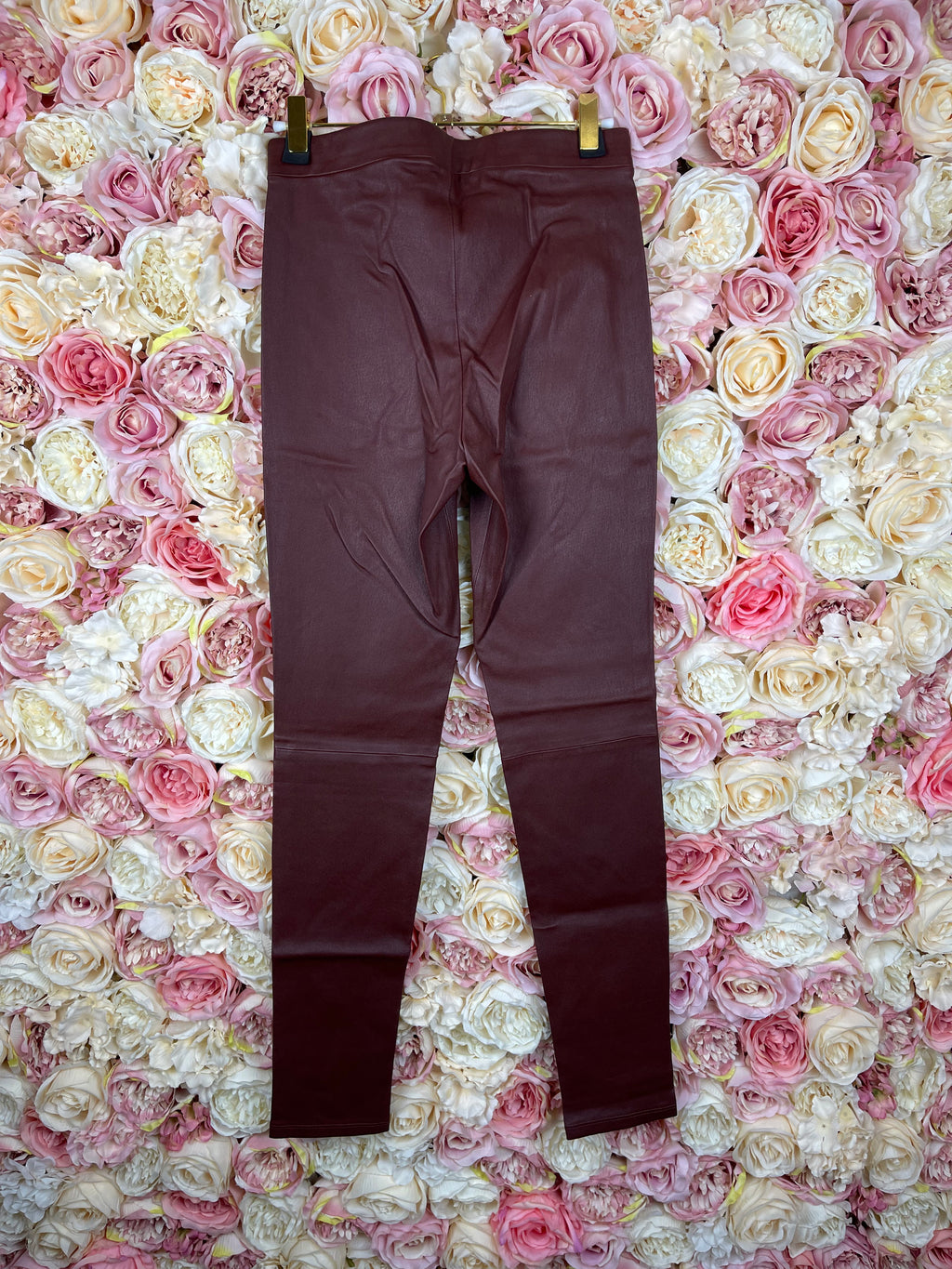 Theory Leather Leggings Bordeaux Sz. S