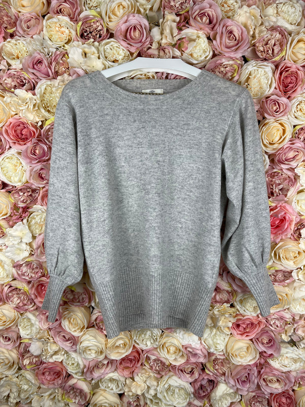 Allude Wool Mix Sweater Light Grey Sz. M