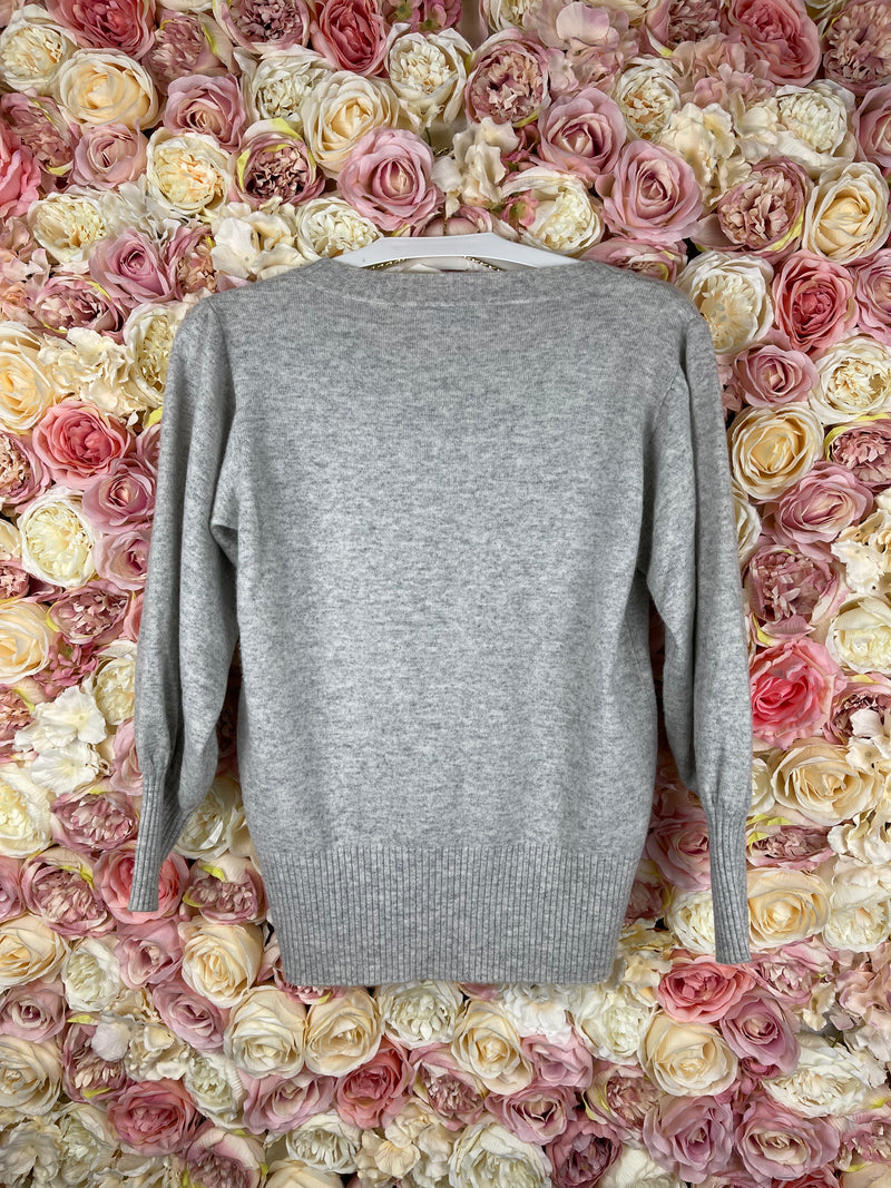 Allude Wool Mix Sweater Light Grey Sz. M