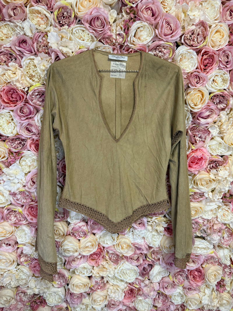 Dior Vintage Leather Top Beige
