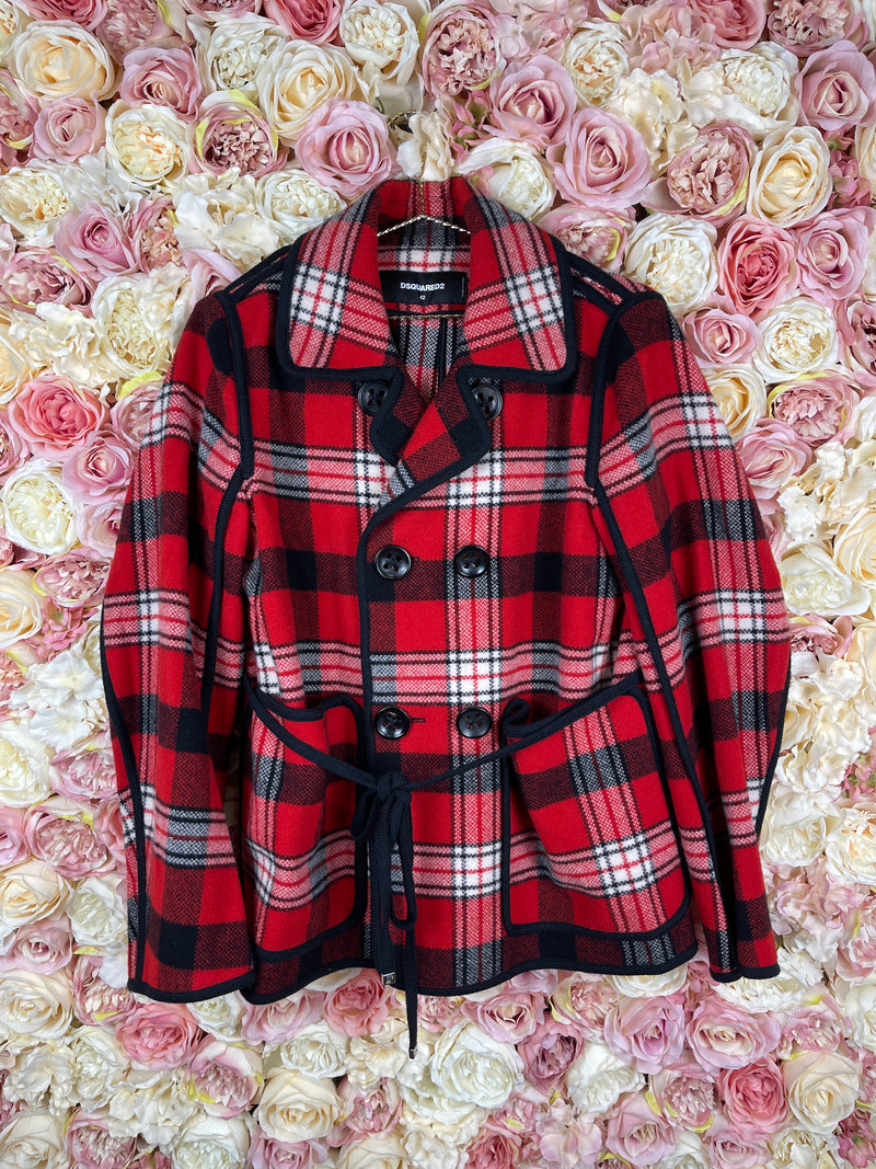 Dsquared Jacket Red Multi Sz. 38 DE