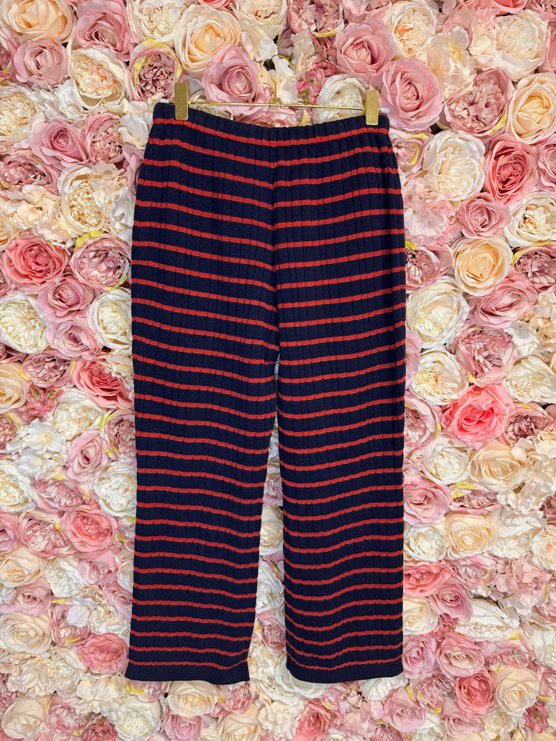 Chanel Knit Pants Blue Red Striped