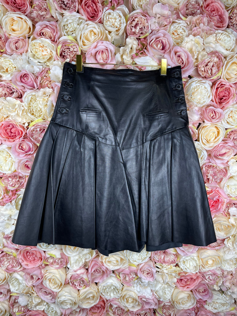 Alexander McQueen Leather Skirt Black Sz. 36 DE