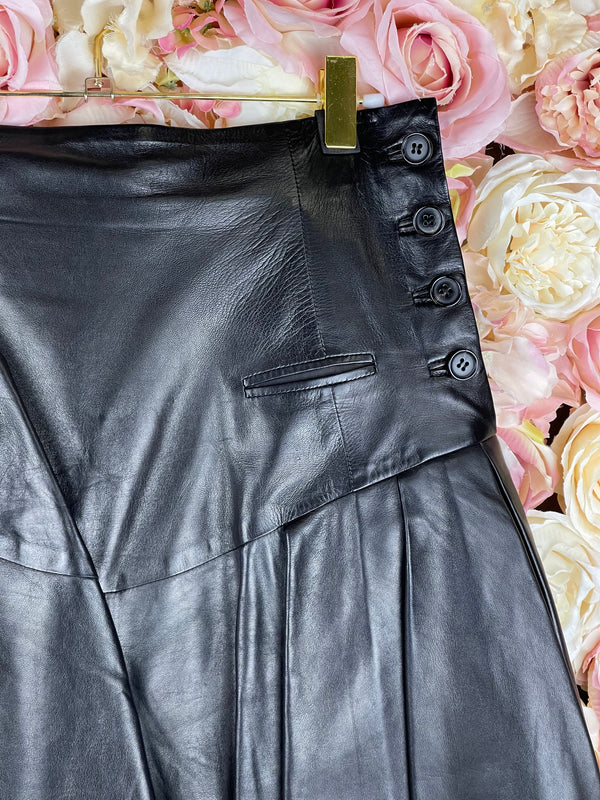 Alexander McQueen Leather Skirt Black Sz. 36 DE