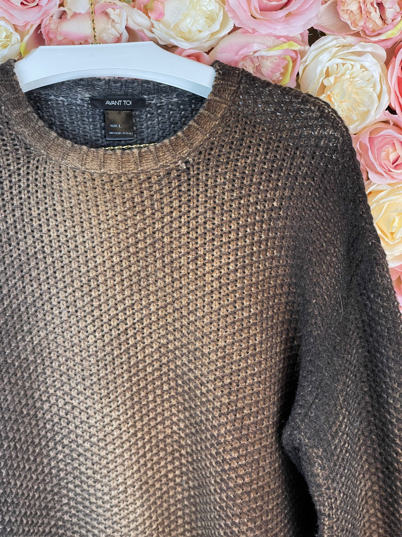 Avant Toi Merino Wool Cashmere Sweater Brown Sz. L