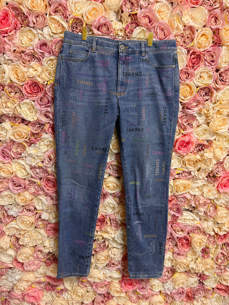 Chanel Denim Jeans Blue Multi