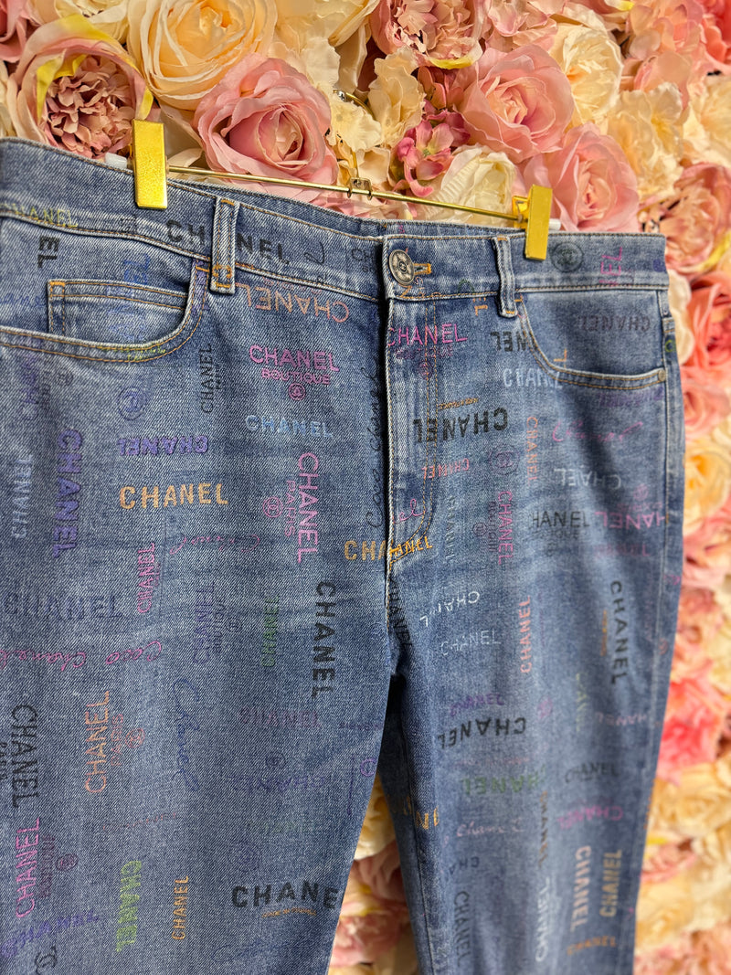 Chanel Denim Jeans Blue Multi