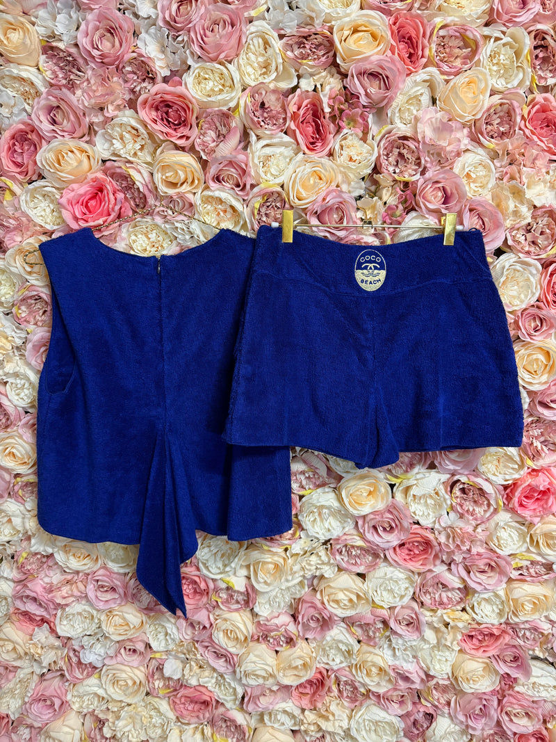 Chanel Coco Beach Terry Cloth Set Royal Blue