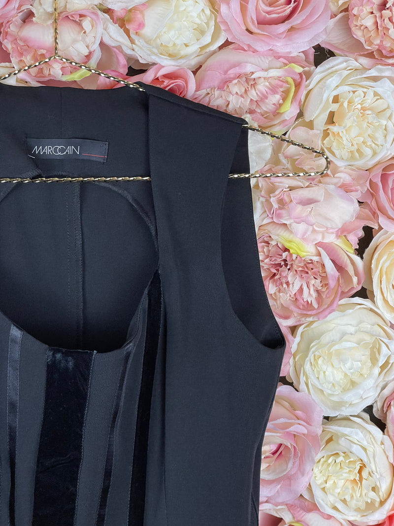 Marc Cain Top Black with Velvet Details Sz. 34 DE