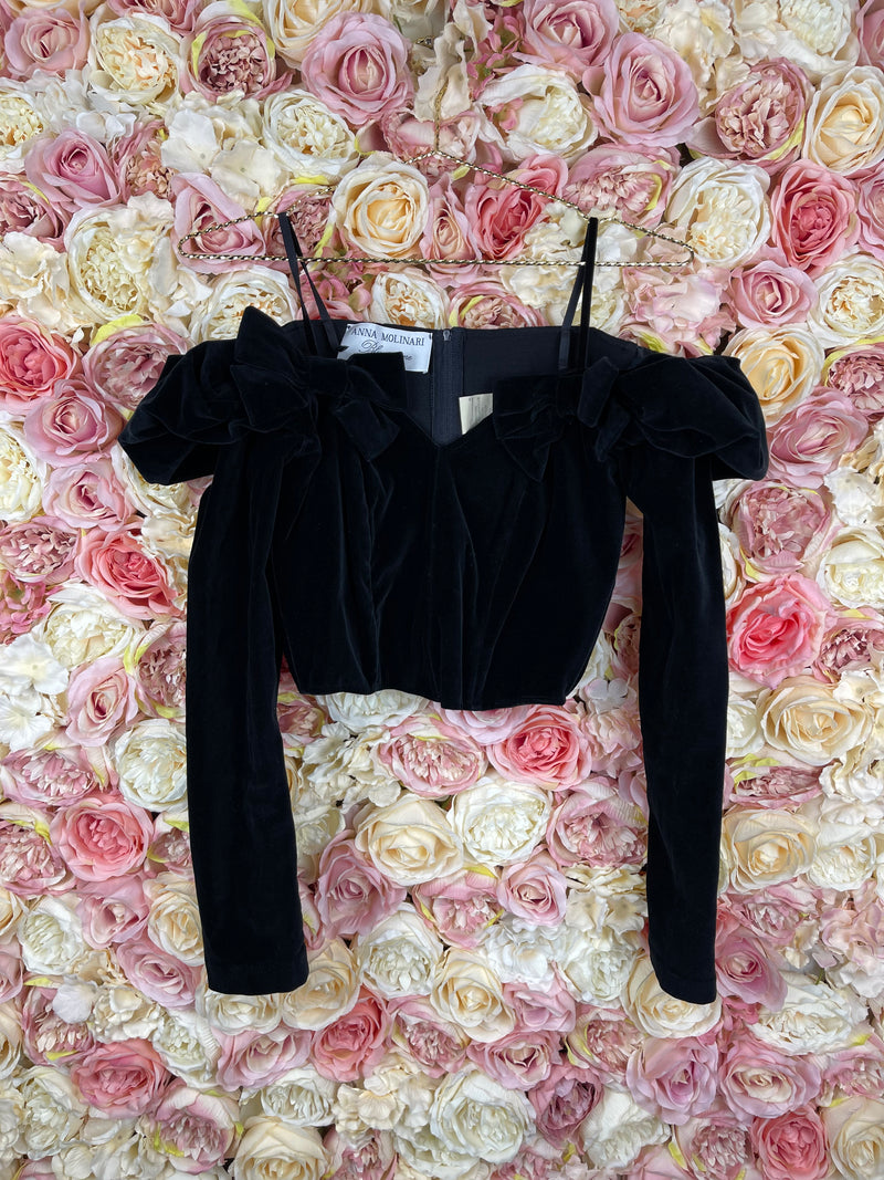 Anna Molinari Blumarine Velvet Top Black Sz. 34 DE