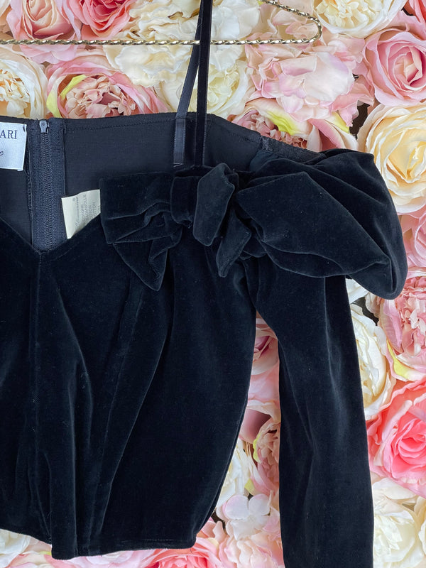 Anna Molinari Blumarine Velvet Top Black Sz. 34 DE