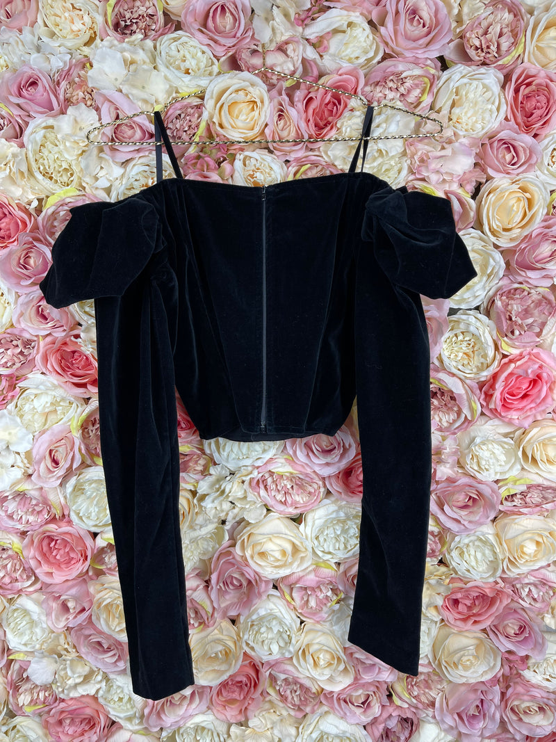 Anna Molinari Blumarine Velvet Top Black Sz. 34 DE