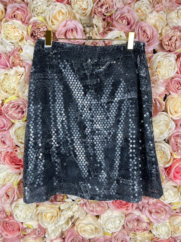 Versace Jeans Couture Sequins Skirt Grey Multi Sz. 38 DE
