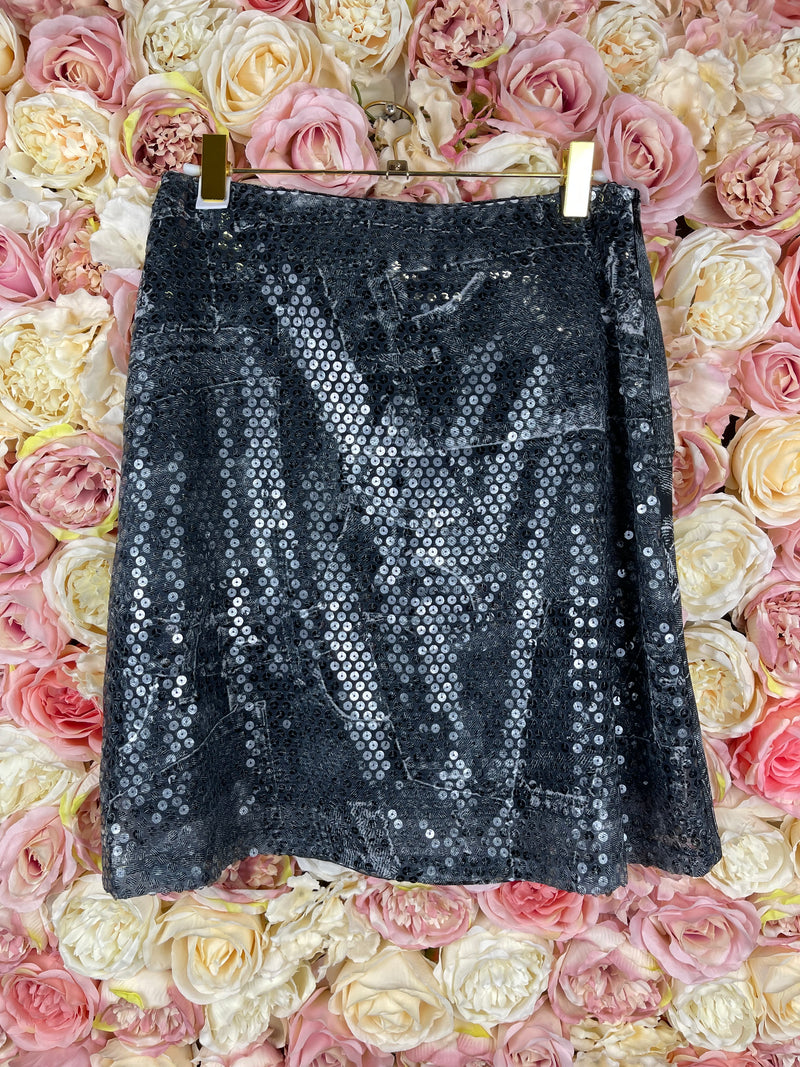 Versace Jeans Couture Sequins Skirt Grey Multi Sz. 38 DE