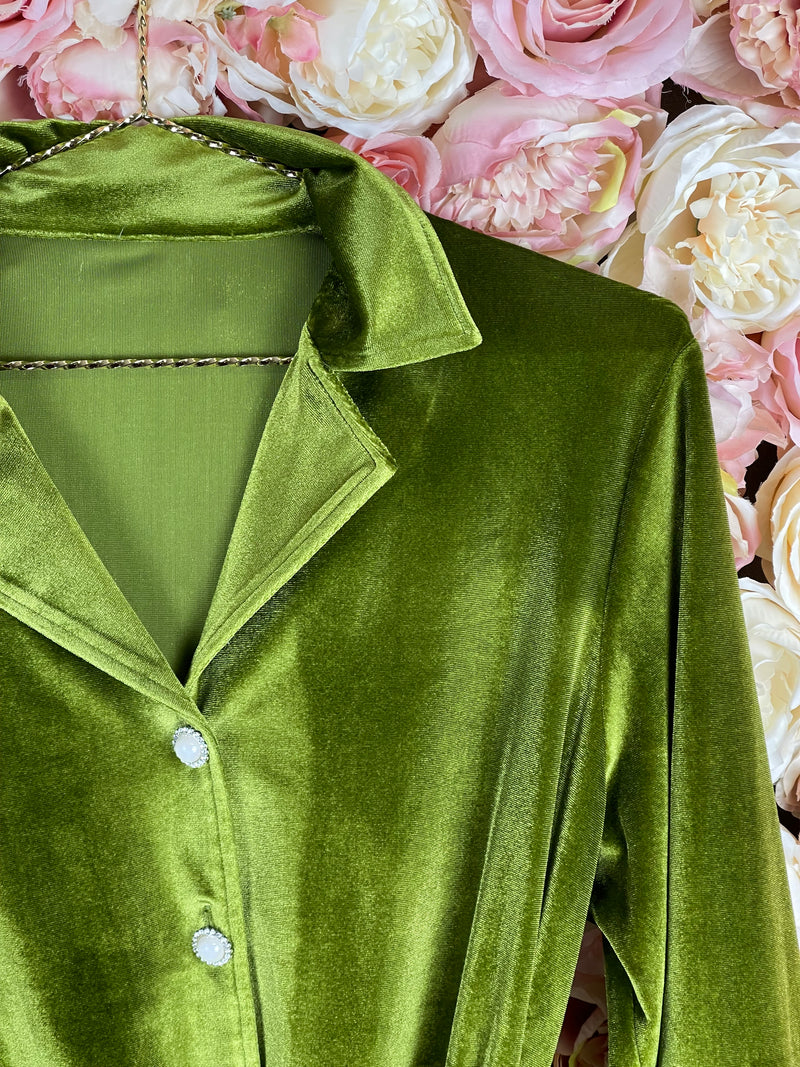 CW Design Velvet Set Green Sz. XS