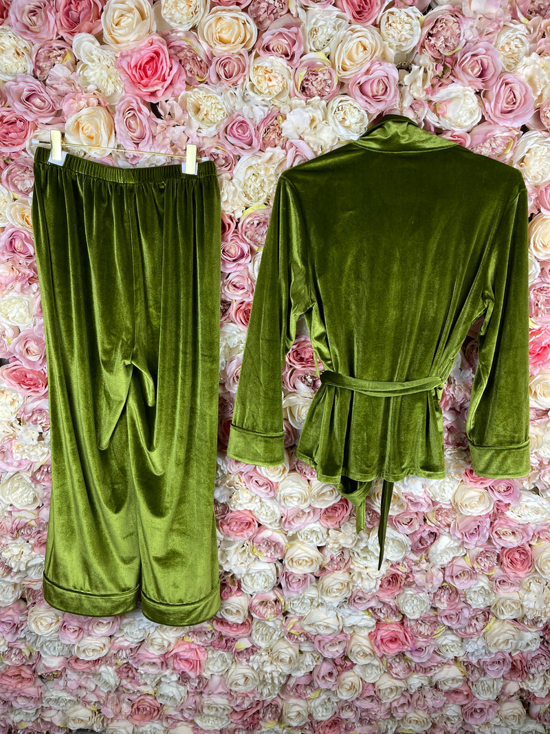 CW Design Velvet Set Green Sz. XS
