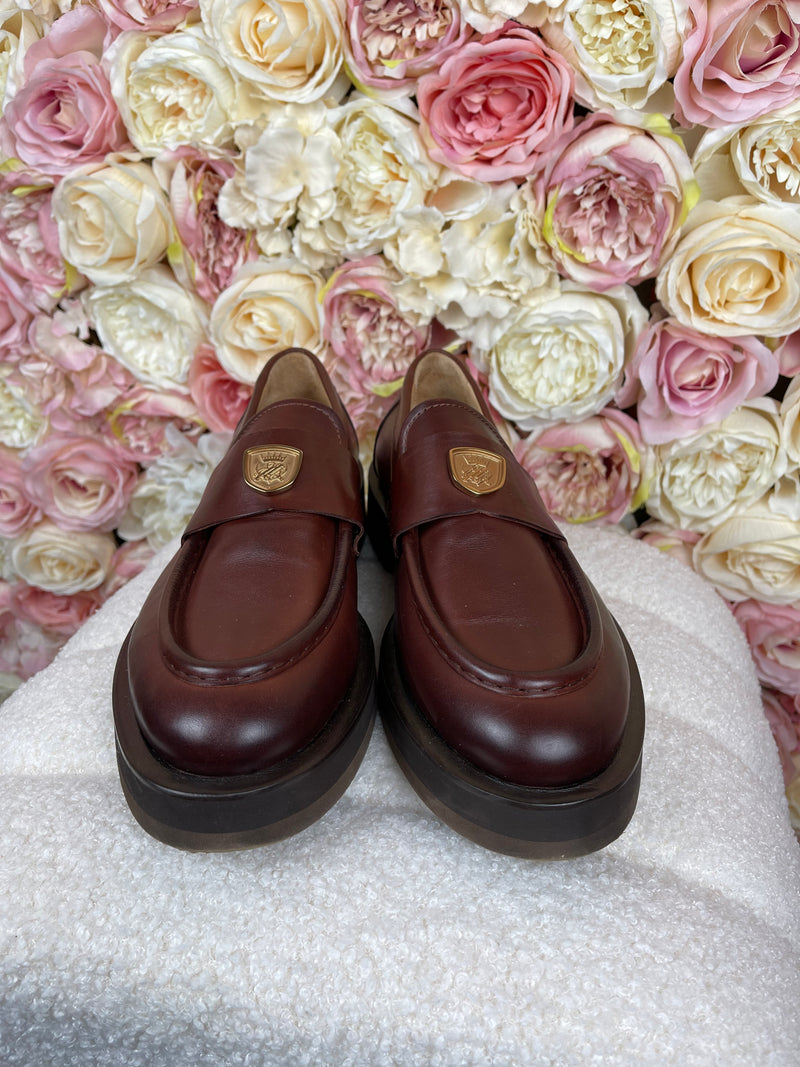 Camerlengo Leather Loafers Brown Sz. 39.5 EU