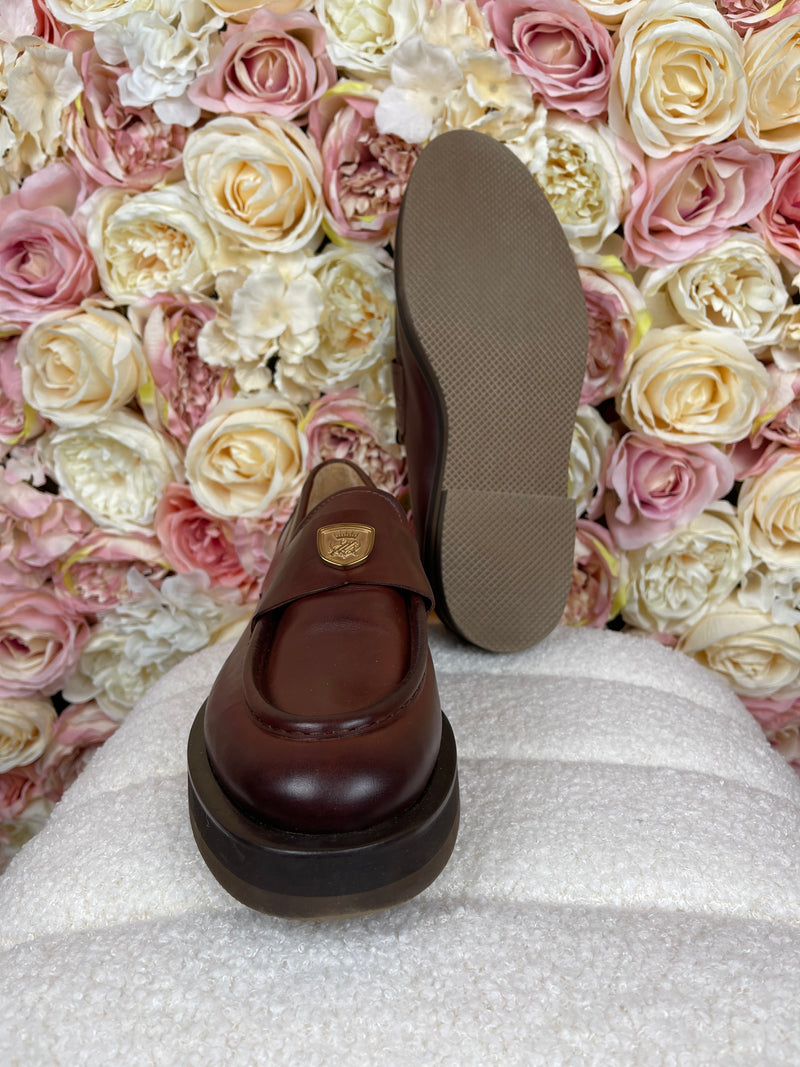 Camerlengo Leather Loafers Brown Sz. 39.5 EU