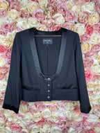Chanel 2022 U-Neck Jacket Black Sz. 40 DE