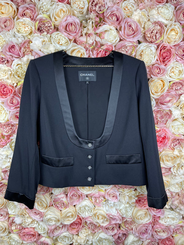 Chanel 2022 U-Neck Jacket Black Sz. 40 DE