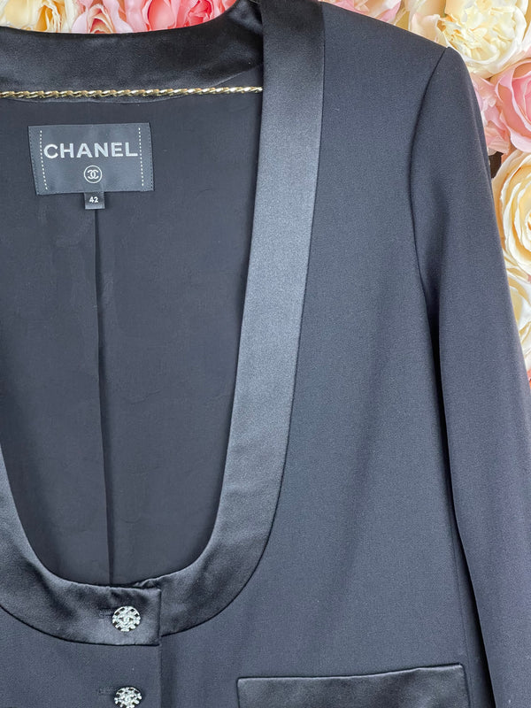 Chanel 2022 U-Neck Jacket Black Sz. 40 DE