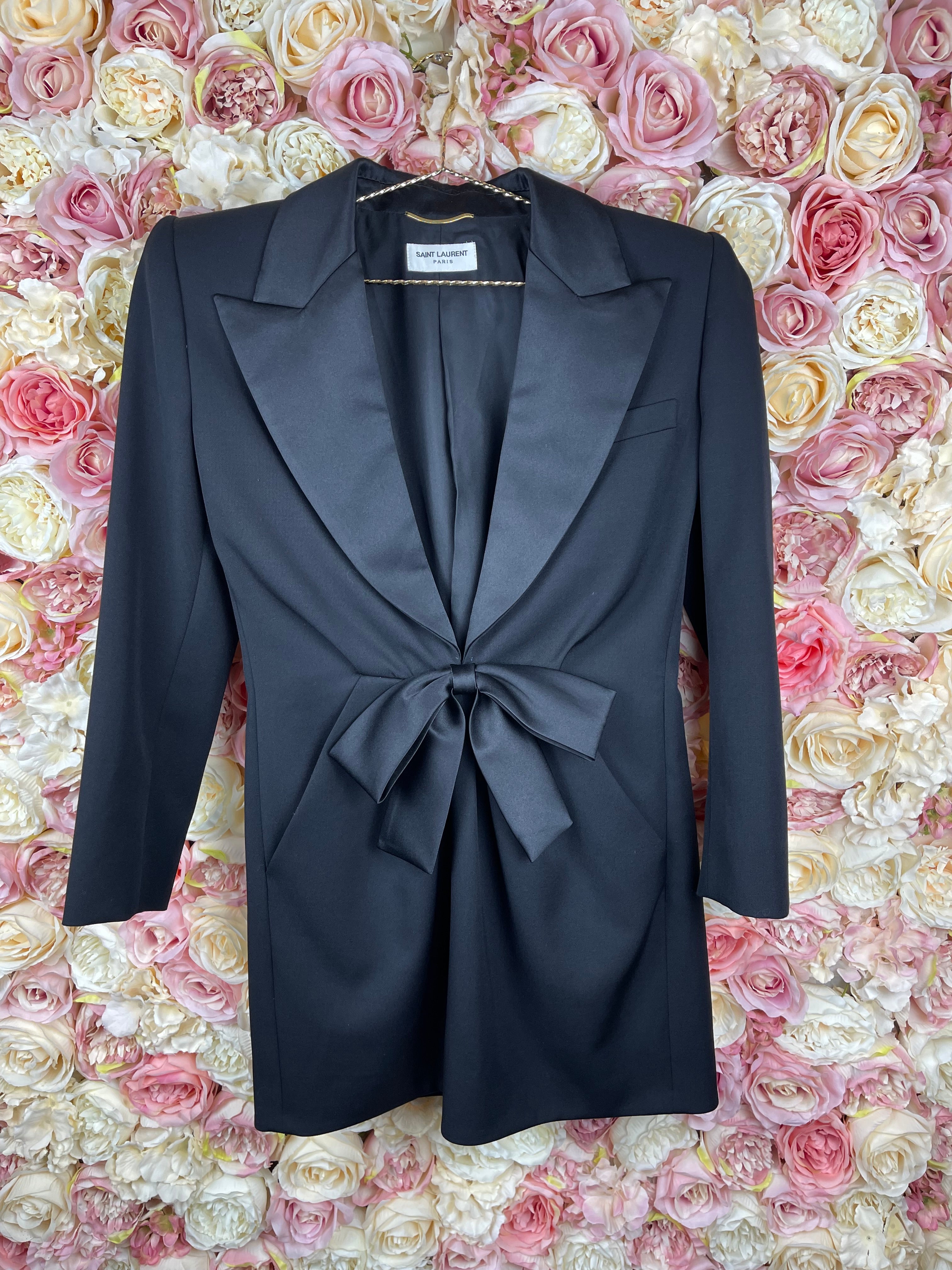Saint Laurent Dress with Bow Black Sz. 34 DE