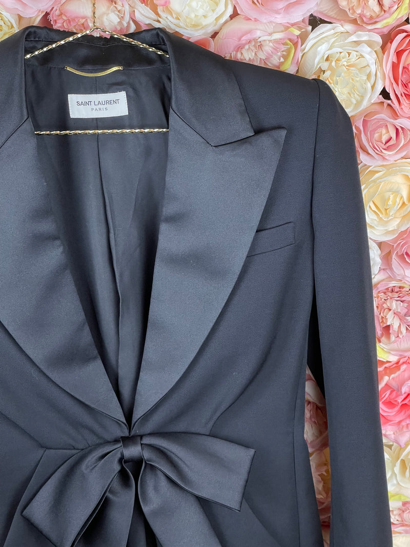 Saint Laurent Dress with Bow Black Sz. 34 DE