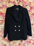 Chanel Classic Little Black Jacket with white buttons