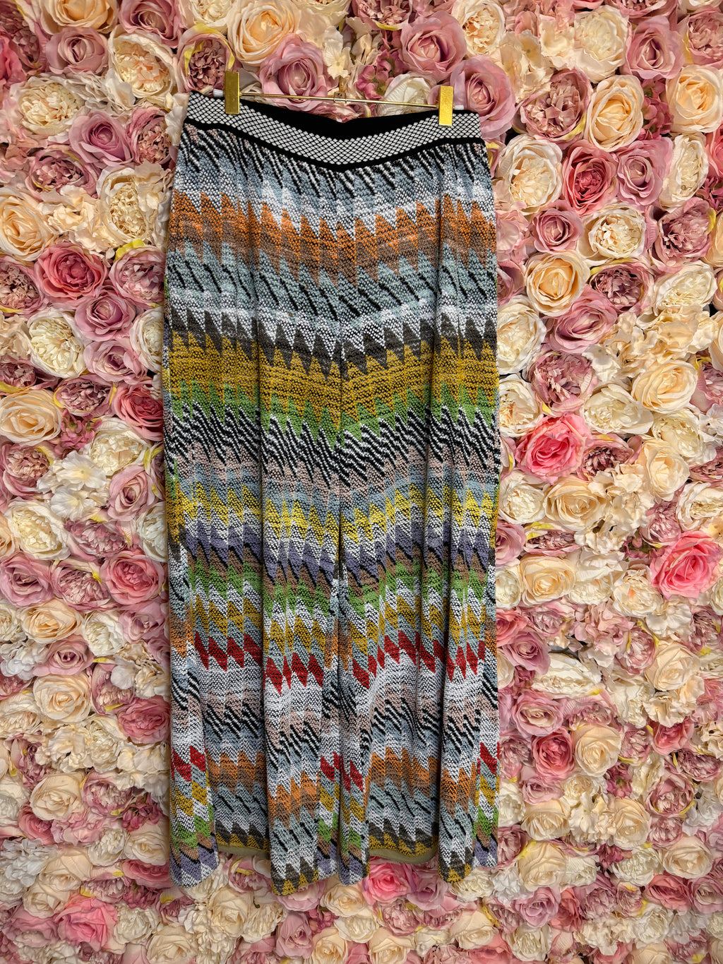 Missoni Knit Pants Multicolor Orange Blue White