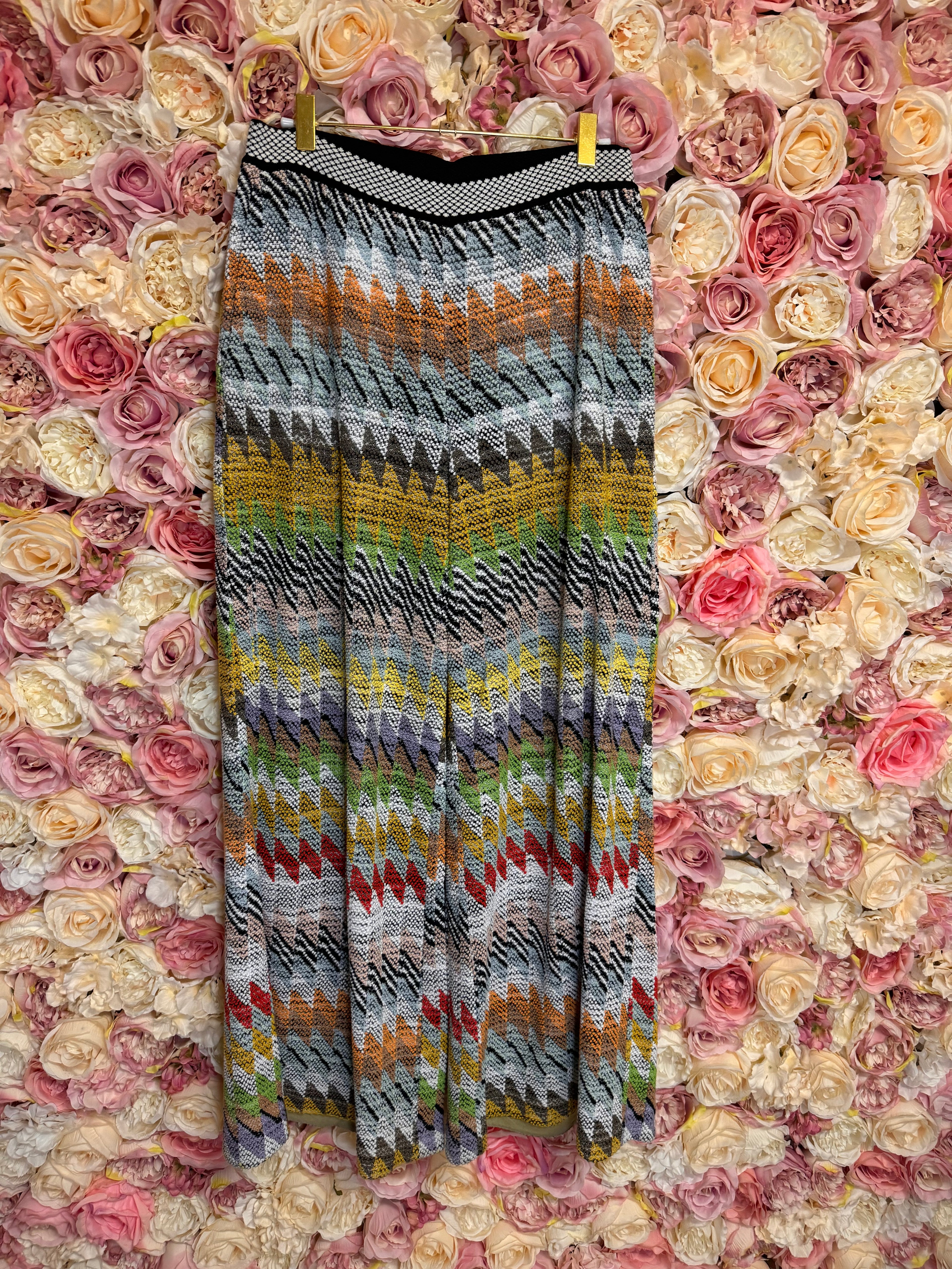 Missoni Knit Pants Multicolor Orange Blue White