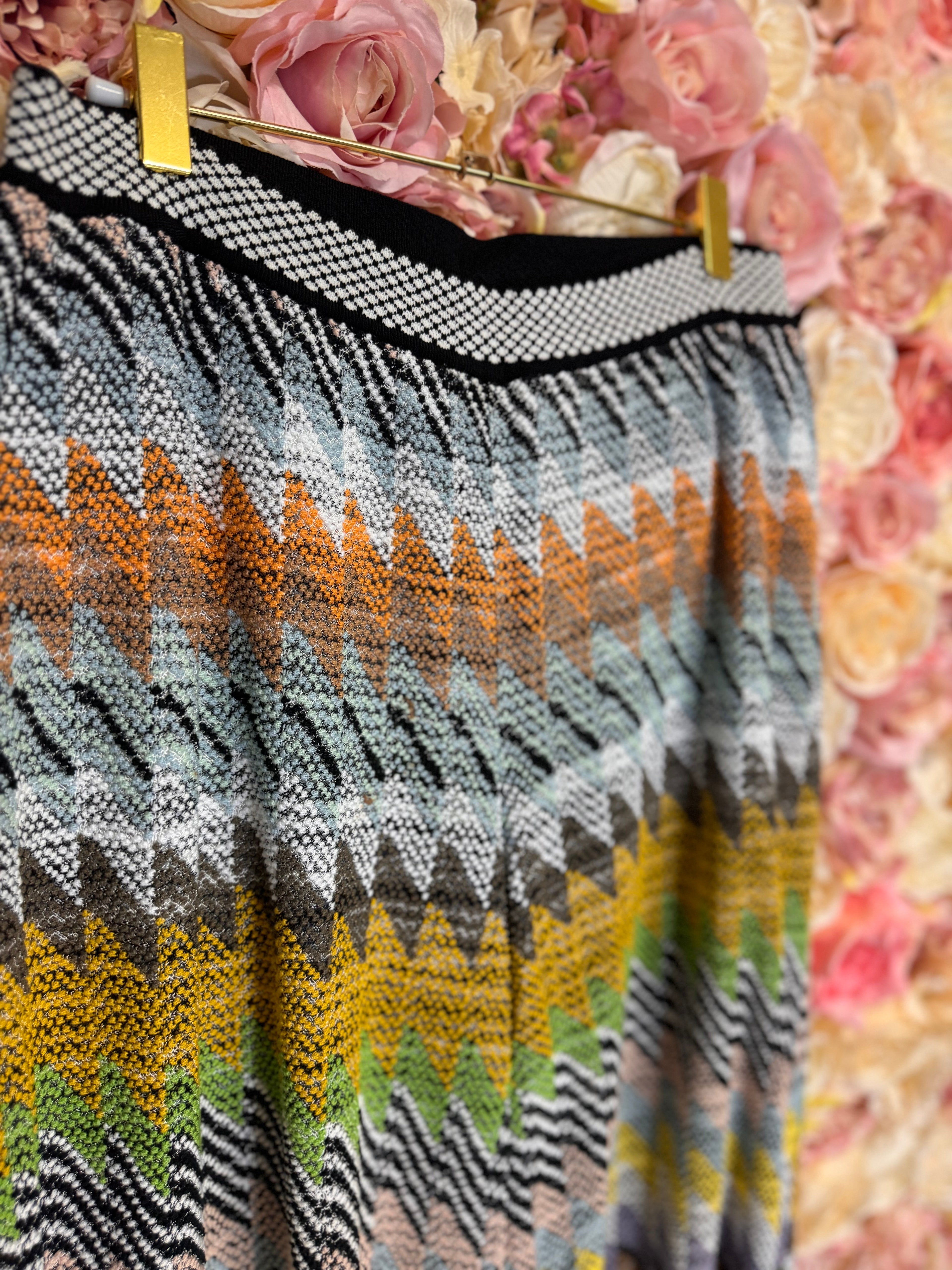 Missoni Knit Pants Multicolor Orange Blue White