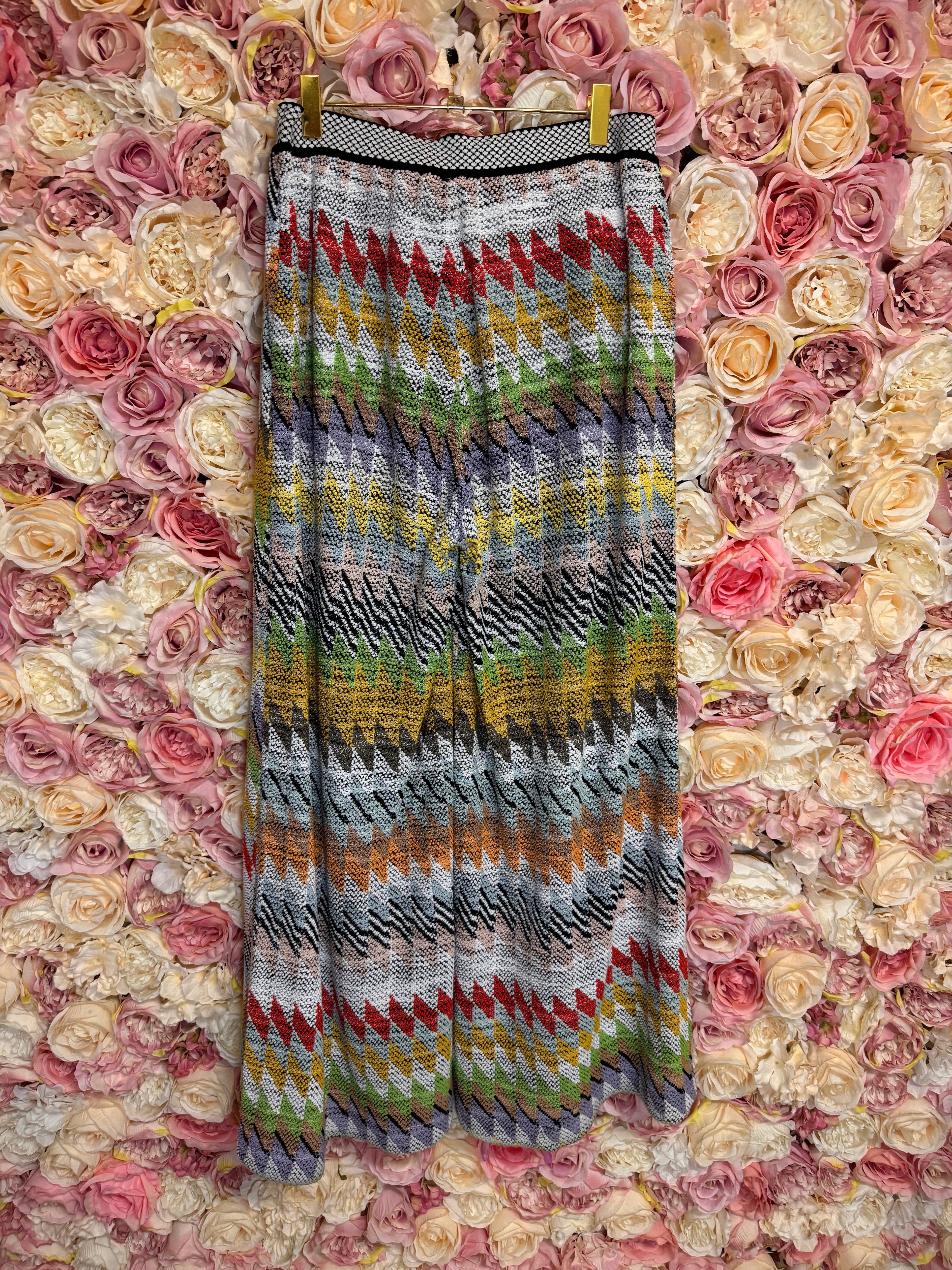 Missoni Knit Pants Multicolor Orange Blue White