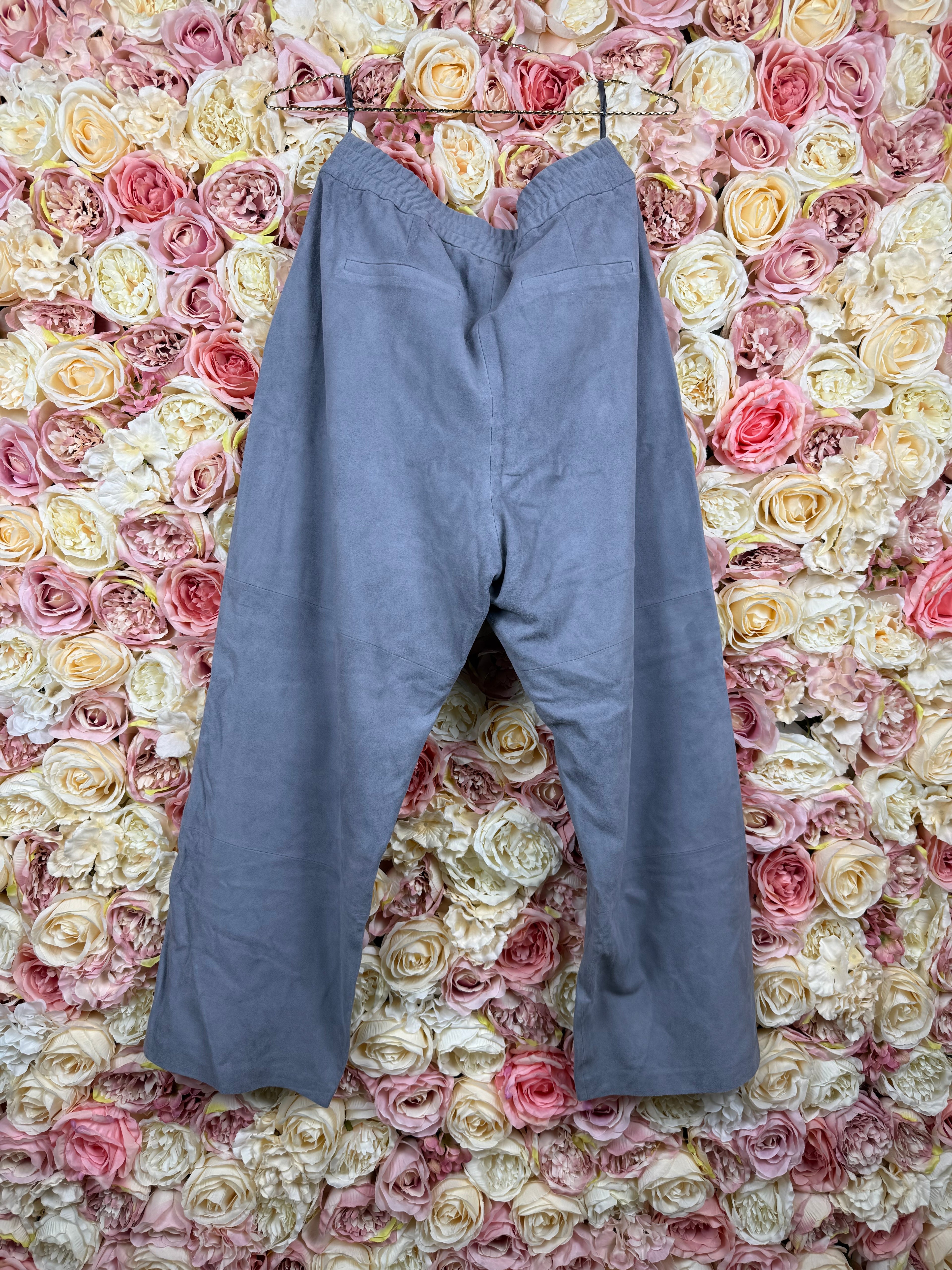 Iris von Arnim Leather Pants Grey & Taupe Sz. 42 DE