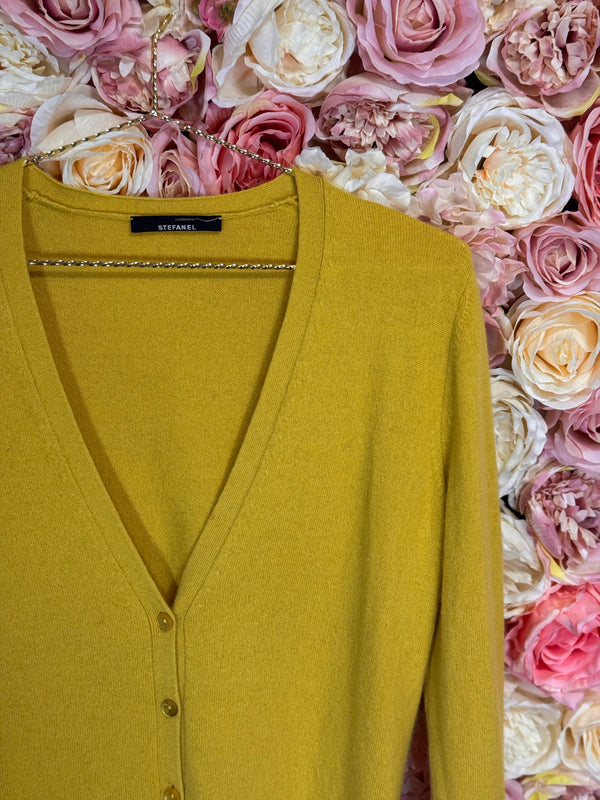 Stefanel Cashmere Cardigan Yellow