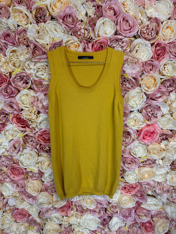 Stefanel Cashmere Sweater Vest Yellow