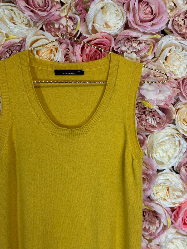 Stefanel Cashmere Sweater Vest Yellow