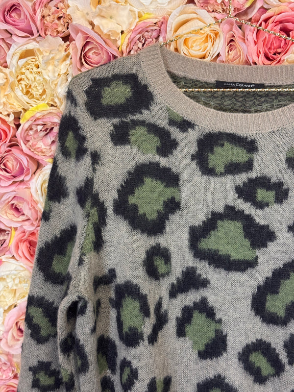 Luisa Cerano Sweater Leo Print