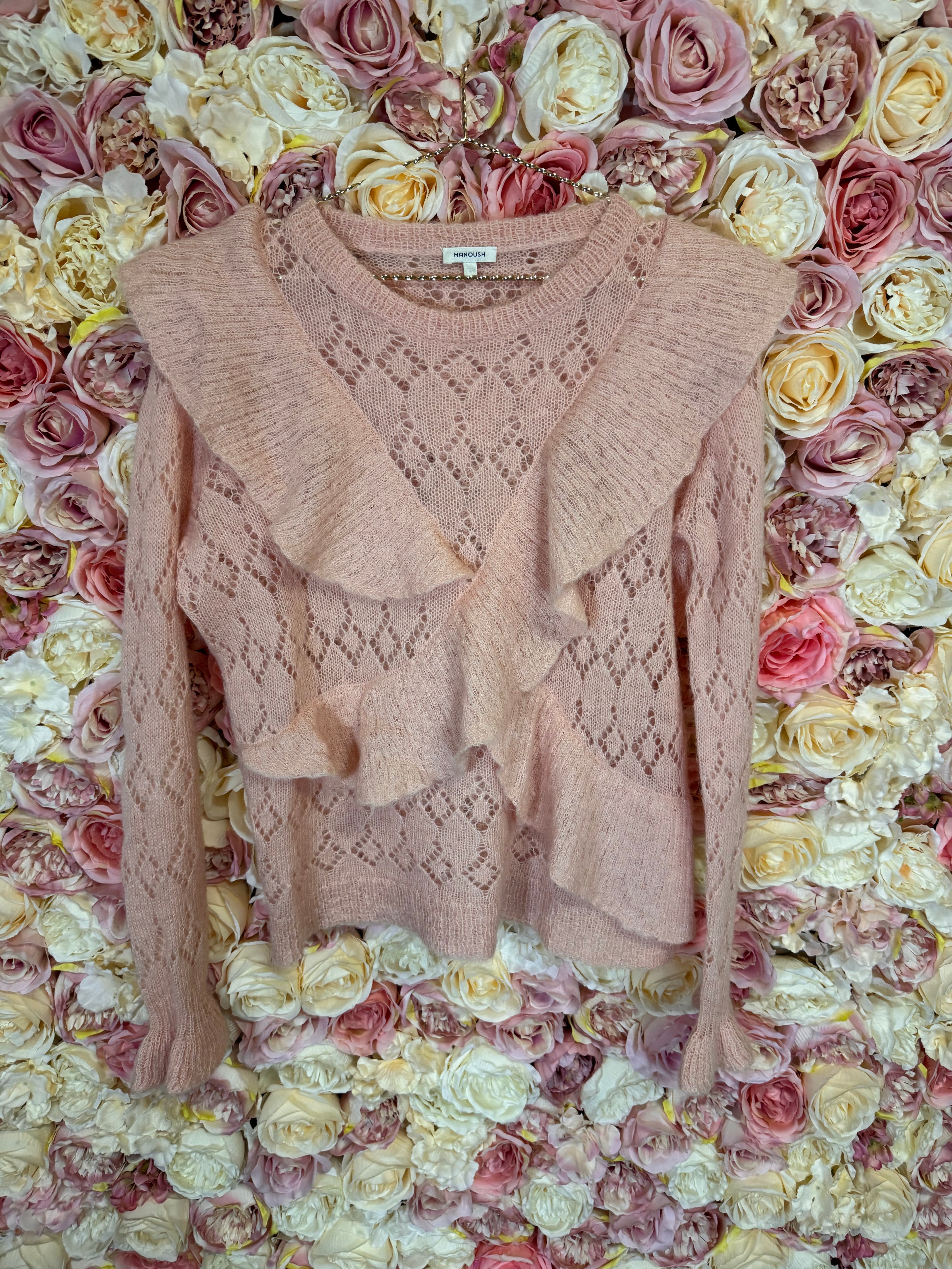 Manoush Wool Nylon Sweater Light Pink