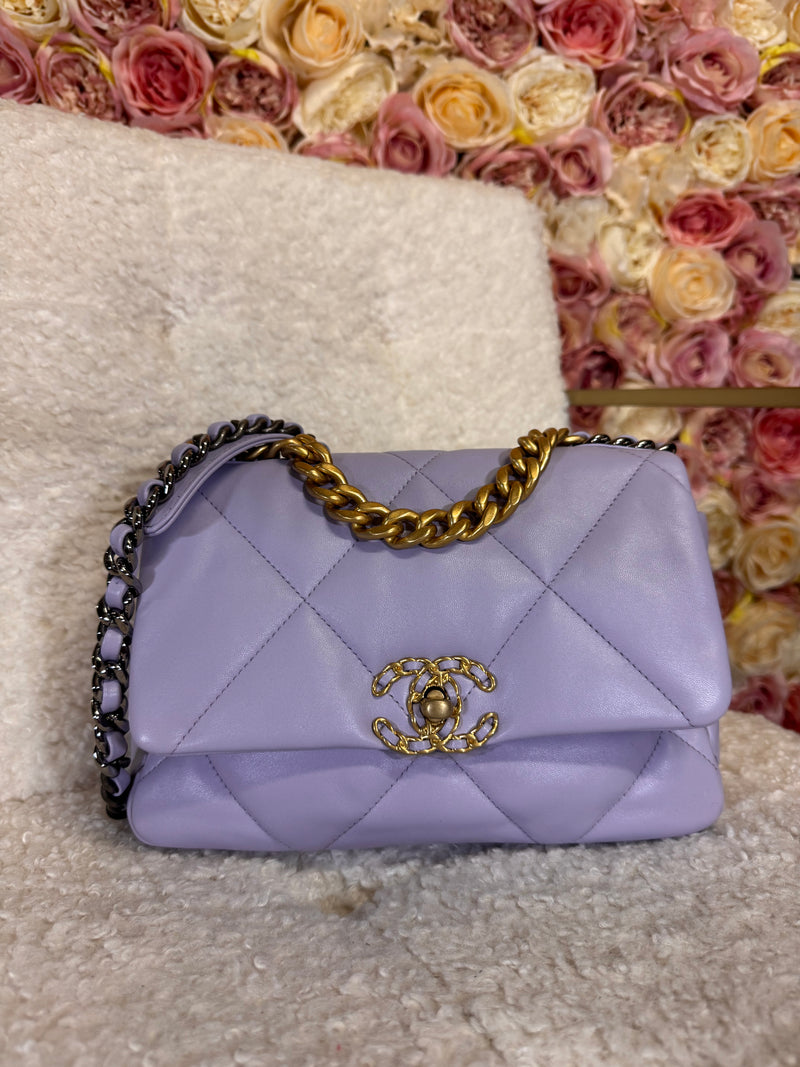 Chanel 19 Leather Bag Lilac