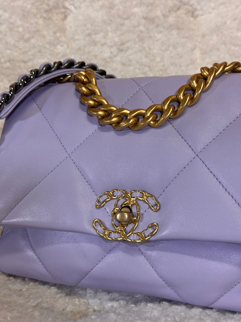 Chanel 19 Leather Bag Lilac