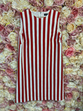 Dolce & Gabbana Straight Cut Striped Dress White Red Sz. 32 DE