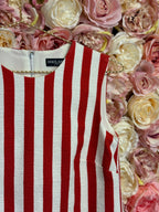 Dolce & Gabbana Straight Cut Striped Dress White Red Sz. 32 DE