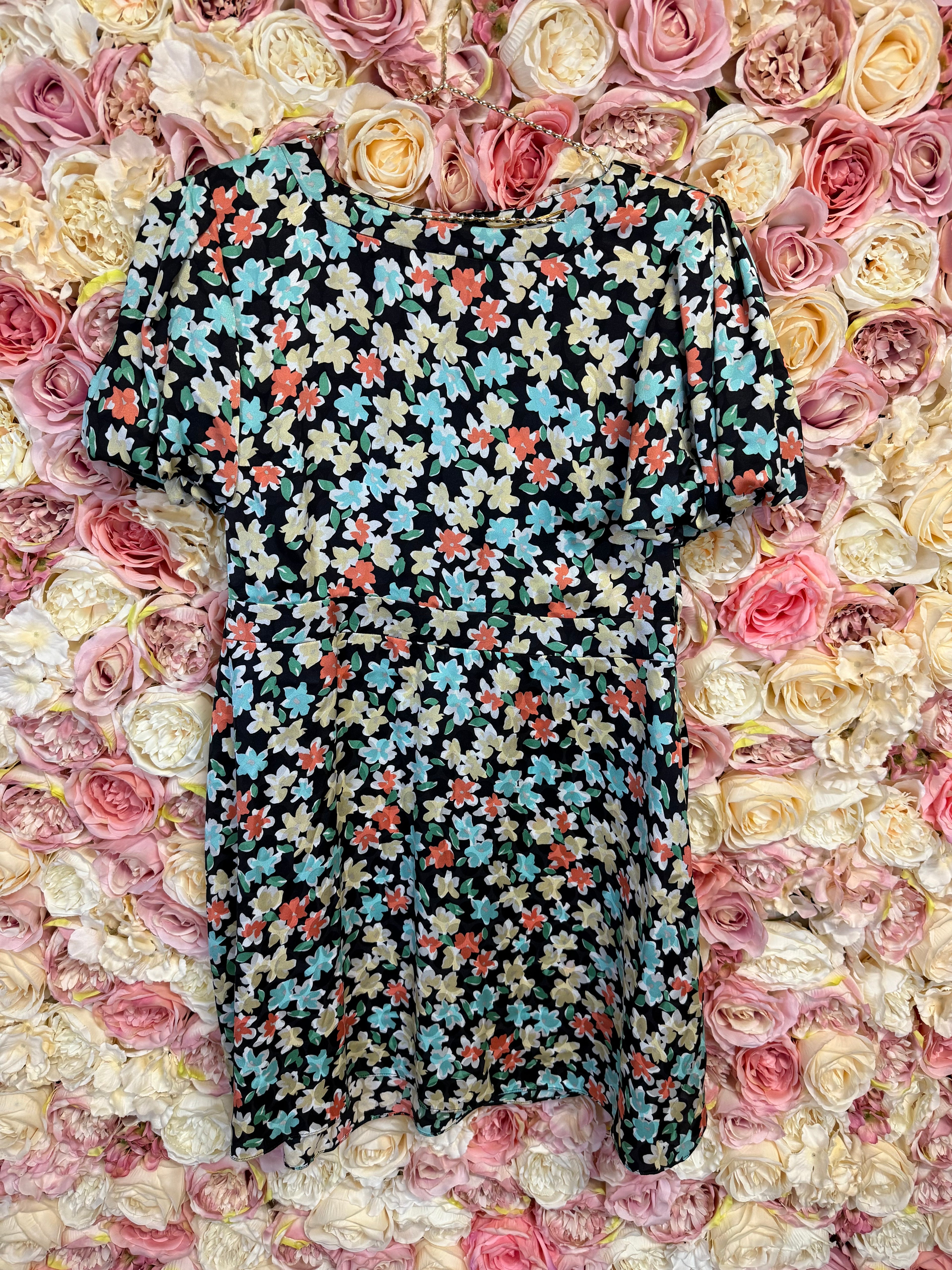 Saint Laurent Floral Silk Dress Multi Sz. 40 DE