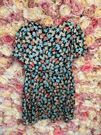 Saint Laurent Floral Silk Dress Multi Sz. 40 DE