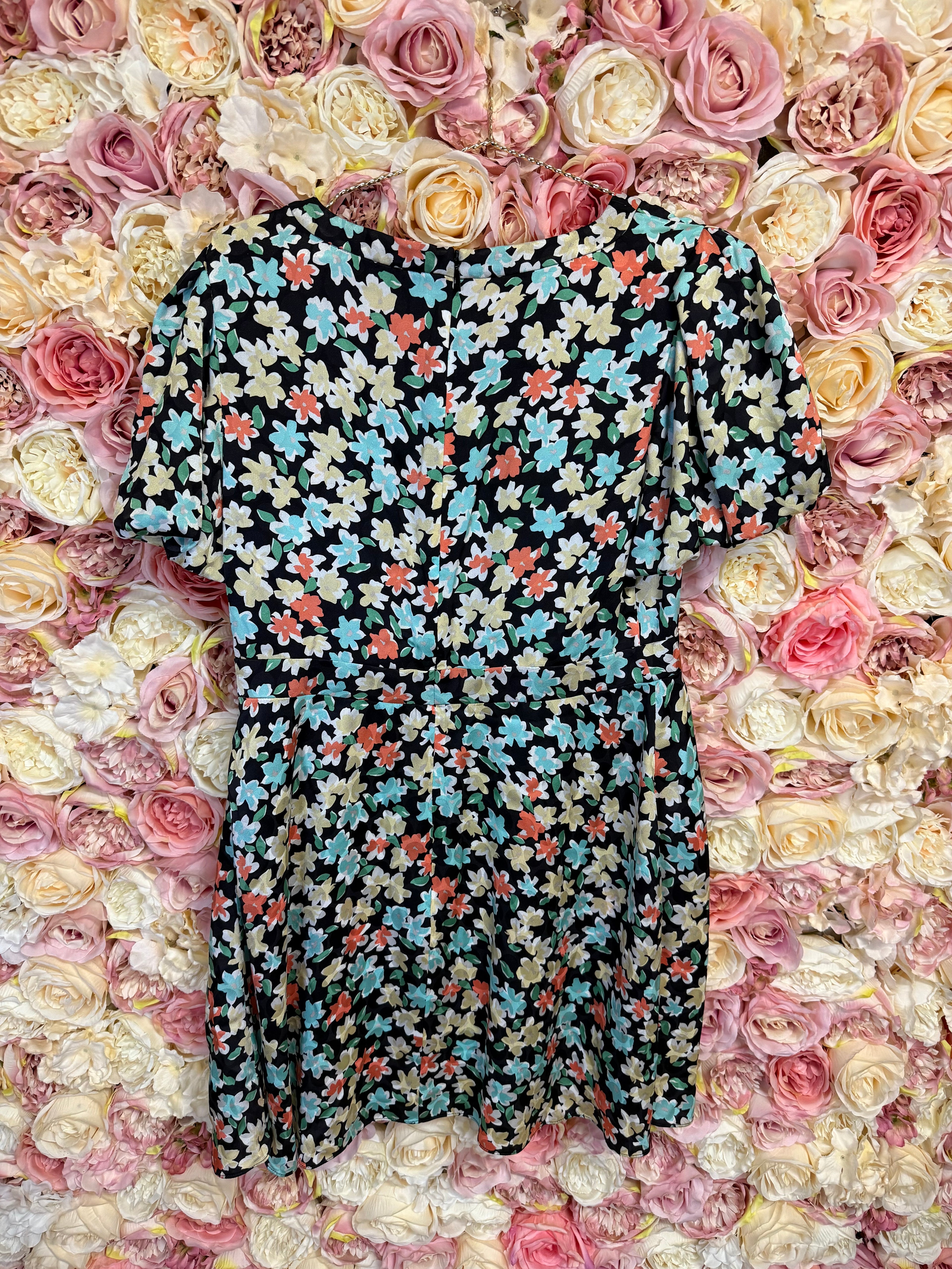 Saint Laurent Floral Silk Dress Multi Sz. 40 DE