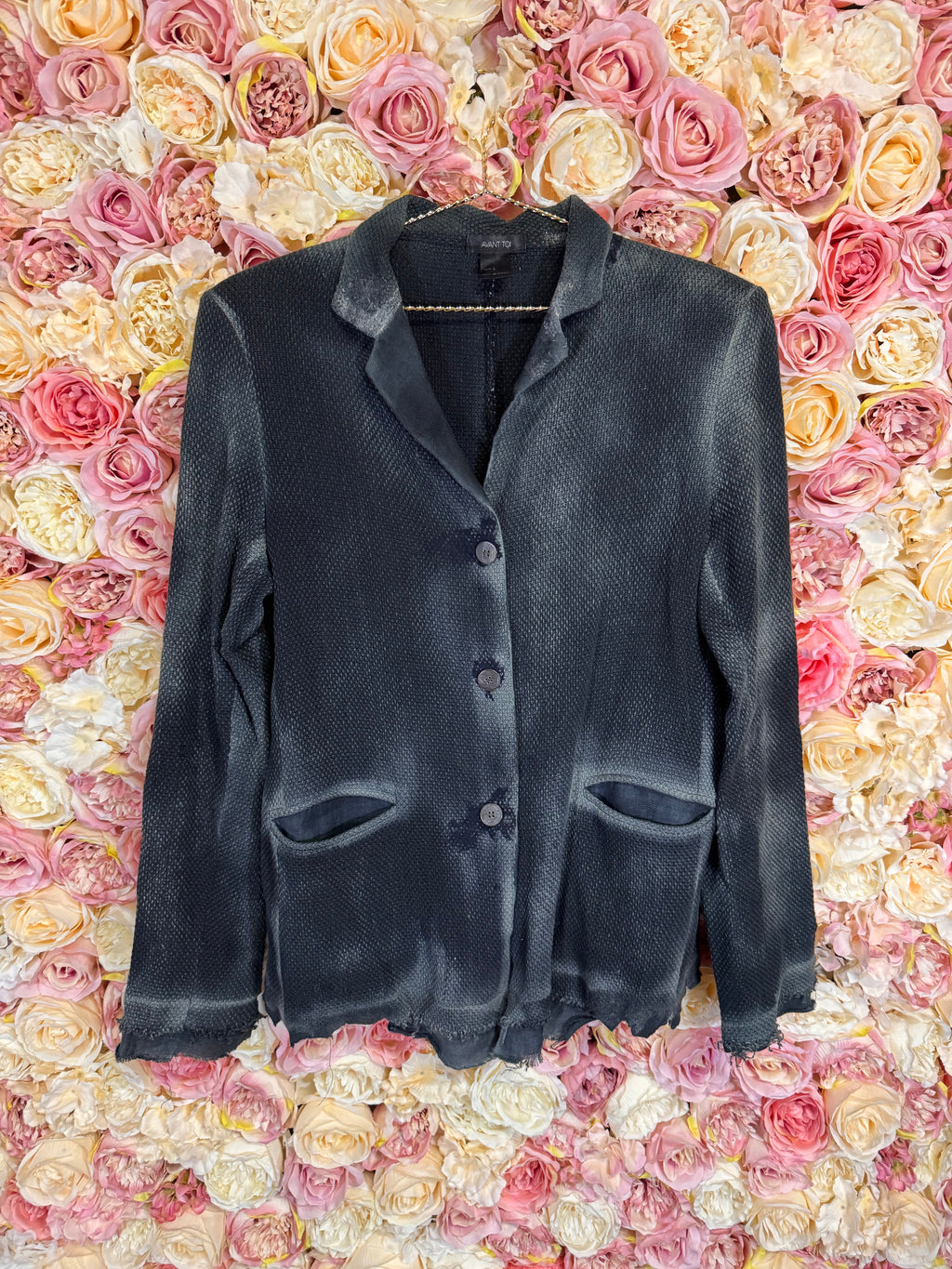 Avant Toi Thick Linen Blazer Petrol